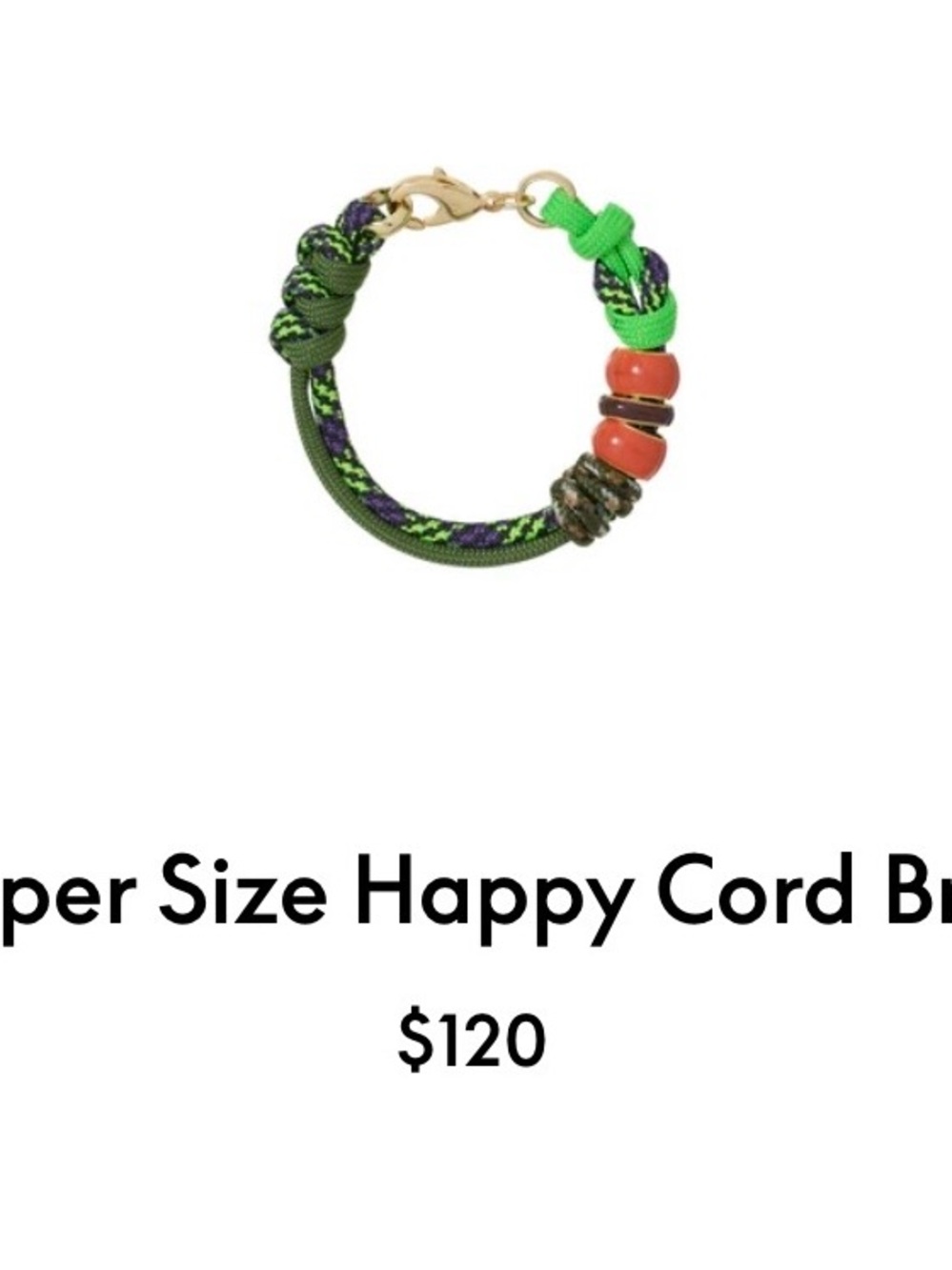 Roxanne Assoulin Super Size Happy Cord Bracelet seagrass not Charm firm pric